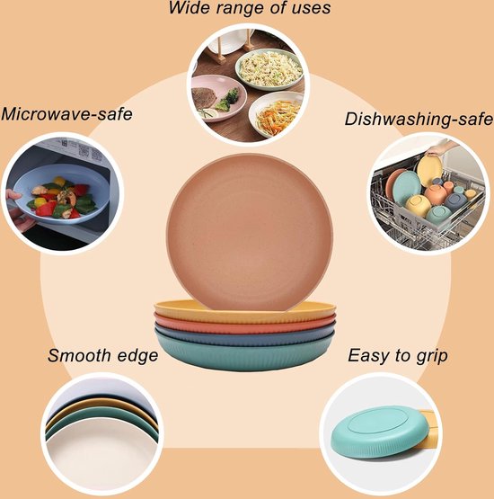 61-delige campingserviesset, een serviesset bevat 61 servies, de outdoor-serviesset in 6 kleuren is geschikt voor familiediners, picknicks en kamperen. van Suhctup