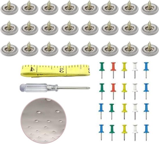 65 stuks dakhemelreparatieset, autohemel-reparatieset, auto, dak, klinknagels, autoreparatie, klinknagels met spelden, schroevendraaier, meetlint voor alle auto's van Merkloos