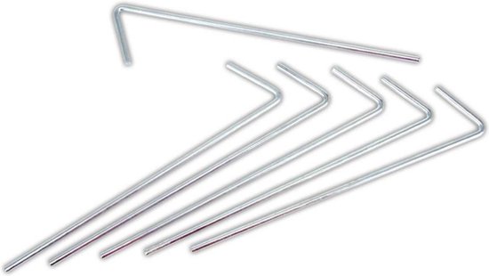 6x grondpennen/tentharingen metaal 23 cm - Rotspennen van Primero.