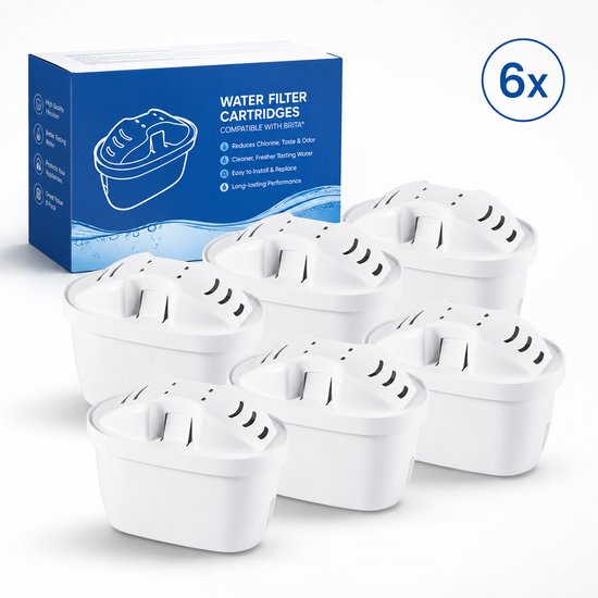 6x Mutital Waterfilters - Filterpatronen compatibel met Brita Maxtra Maxtra+ - Geschikt voor Marella, Style, Aluna en Elemaris XL - Vermindert kalkaanslag & zuivert water