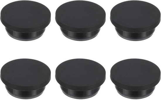 6x Ronde Siliconen Rubberen Gat- en Flessenpluggen voor Gatdiameter 27 mm - Zwart van Merkloos