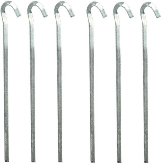 6x Stuks rotspennen/tentharingen metaal halfrond 22 cm - Kampeer artikelen voor tent of windscherm van Geen merk.