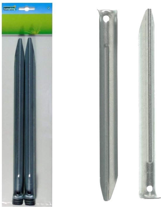 6x Tent haringen van metaal halfrond 24 cm - Tentharingen - Kampeerspullen - Tent opzetten camping/outdoor benodigdheden van SportX