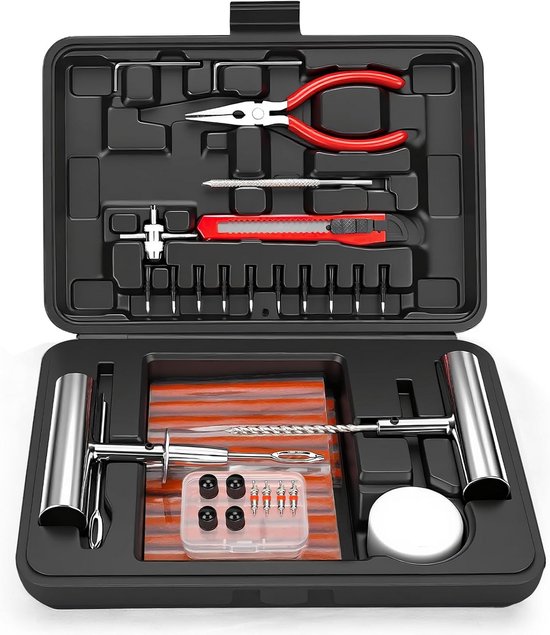 70-delige Bandenreparatieset voor Auto en Motorfiets - Heavy Duty Plugkit van Merkloos