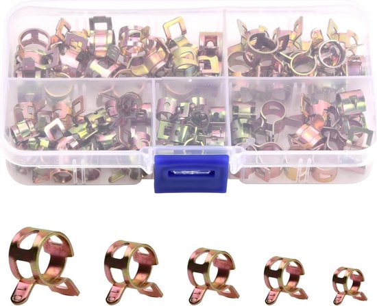 75 Delige Set Metalen Slangklemmen in 5 Maten - Verstelbare Klemmen voor Diverse Slangen