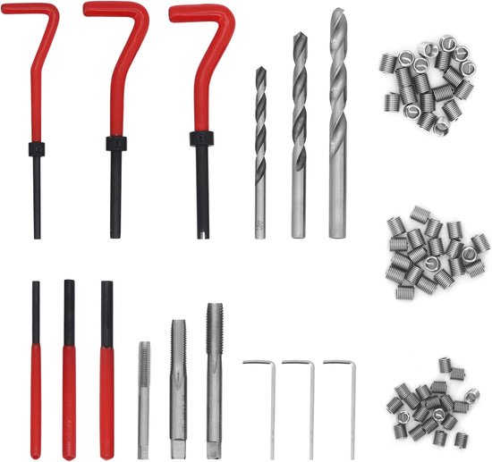 75 Stks Draad Reparatie Kit M6 M8 M10 Auto Spiraalvormige Spoel Reparatie Set 6mm Helicoil Kit M8 helicoil kit