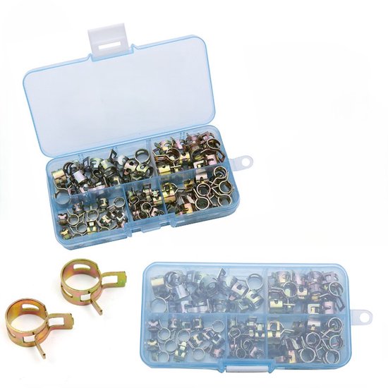 75 Stuks Slangklemmen set – slangklem - 6, 7, 8, 9, 10mm - Veerklemmen voor brandstofslang, waterleiding, luchtbuis & pijpsluiting – RVS slangklemsluiting - LOUZIR van LOUZIR