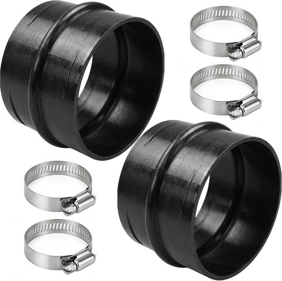 75mm Ronde Pijpfittingen en 4 Flexibele Slangklemmen voor Diverse Toepassingen