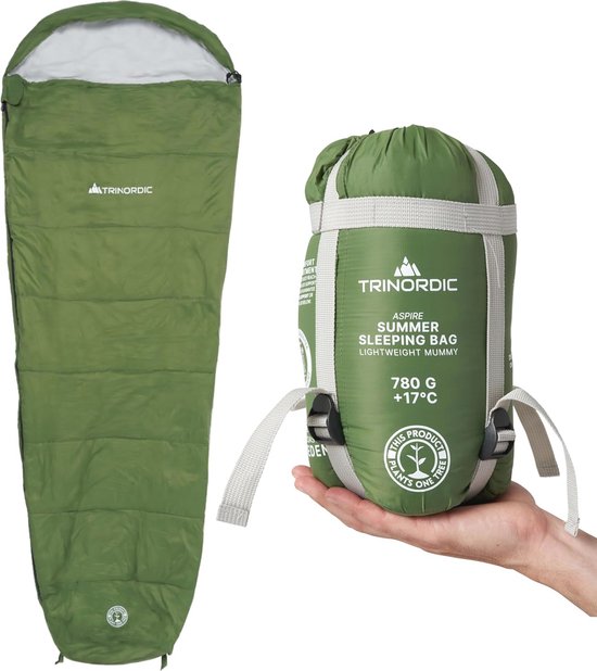 780g Mummieslaapzak voor Zomer met Anti-Klem Rits - Lichtgewicht en Compact van Merkloos
