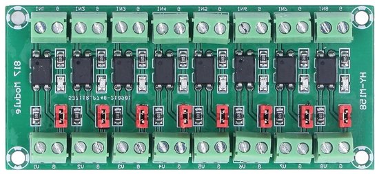 8-kanaals optocoupler isolatiebord module voor opto-elektronische toepassingen, 3.6-30V, hoge isolatie en betrouwbaarheid