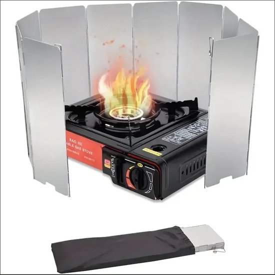 8 Platen Aluminium Windkachel Windscherm Windscherm Outdoor Camping Equipmen Picknick Koken Winddicht Scherm van Merkloos