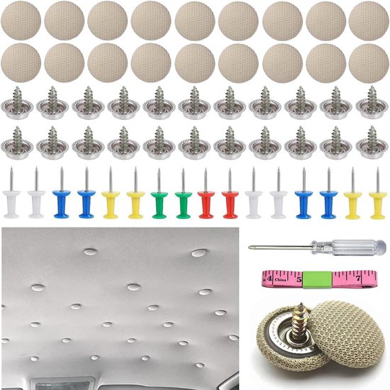 80 Reparatieknoppen voor Autodakhemel - Universele Set voor Hemelbekleding