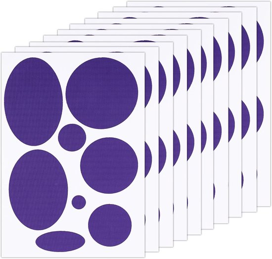 80x Waterdichte Nylon Reparatiepatches Set - Zelfklevend voor Jas, Rugzak en Bovenkleding - Rond & Ovaal Paars van Merkloos