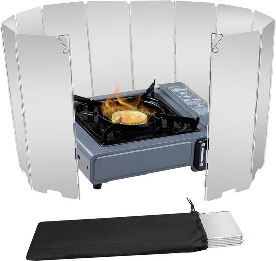8/10/12/14/16 Platen Kachel Windscherm, Aluminium Kachel Windscherm met Trekkoord Tas, voor Kamperen, Butaan Kachels (12 Platen) van Odoland