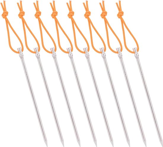 8pcs-lot Titanium Alloy Tent Pegs Ultralight Camping Stakes - Heavy Duty Nails Outdoor Canopy Ground Pins - 16g/pc - Ti4005P van Outdoors Equipments