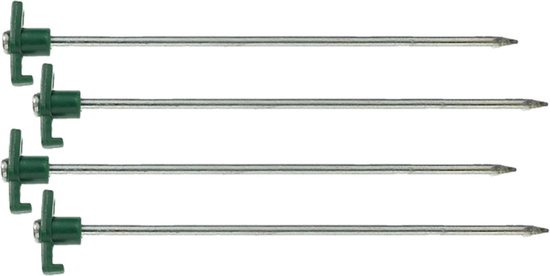 8x grondpennen/tentharingen metaal met haak 25 cm - Rotspennen van Benson