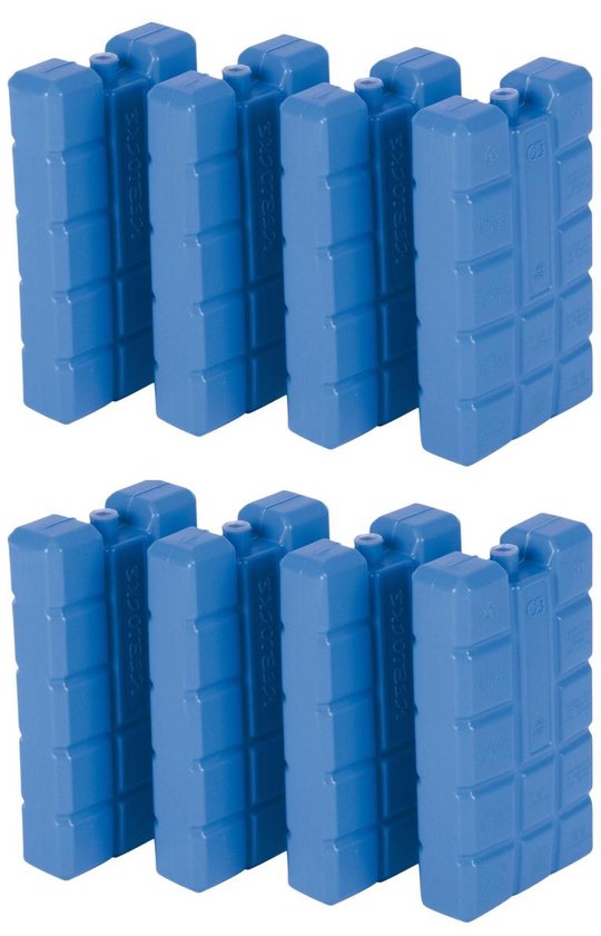 8x Koelelement - 9 x 16 cm - 400 gram - Koelblokken/koelelementen voor koeltas/koelbox van Blokker