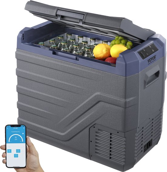 Aafinity Draagbare Autokoelkast met Vriezer 45L - 12V Compressor Koeler met Bluetooth Bediening en LED-display -20°C tot 20°C voor Kamperen en Reizen van Merkloos