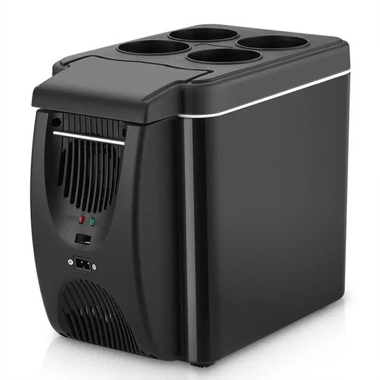 Aafinity Koelkast - Mini Koelkast - Koelbox - 6 Liter - Voor in auto - Voor onderweg - Voor camping of picknick - Zwart - 12 VOLT van Aafinity