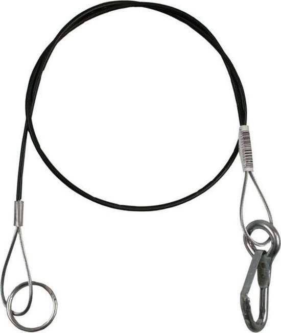 aanhangwagen- breekkabel- remkabel- safetykabel- 100cm- zwart- aanhanger van ProPlus