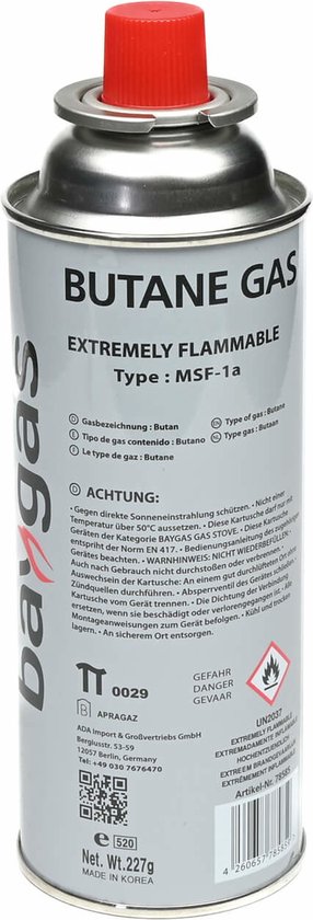 Aansteker gas/butaan gasfles - 250 ml - voor kooktoestellen/aanstekers van Bleusmart