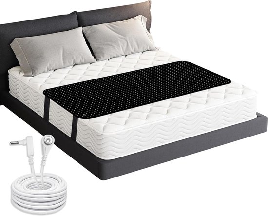 Aarding Mat - Slaapmat Aarde - Gezonder Slapen - Koolstofvezel PU-leer - 198 x 137 cm - Zwart van Merkloos