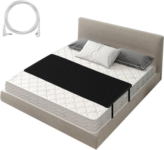 Aardingsmat - Bed mat - Ontspanning thuis - Geleidend PU materiaal - 68 x 132 cm - Zwart