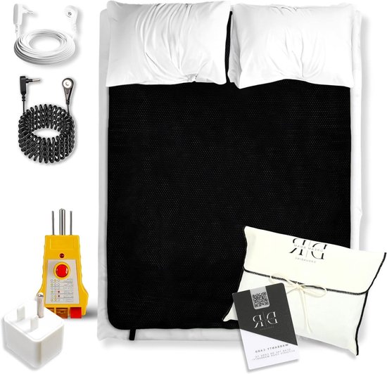 Aardingsmat Bed - Matras Aarding - Verbeteren Slaap - Natuurlijke Energie - 137 x 185 cm - Zwart