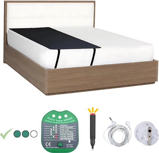 Aardingsmat - Groundingly aarding slaapmat - Aarding - Inclusief testpen en stopcontact tester - Earthing - Grounding - 100% vegan leder - (68x185) van Groundingly