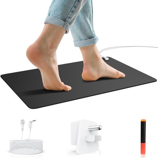Aardingsmat - Wellness Pad - Natuurlijke Energie - Verbinding met Aarde - 24x16 Inch - Carbon Zwart van Merkloos
