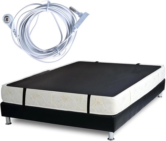 Aardingsmatrasbeschermer - Aarding Oplossing - Verbeterde Slaap - Geleidend Leer - 68 x 180 cm - Zwart