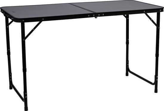 Abbey Camp Campingtafel 120x60 cm Opvouwbaar - Verstelbaar 54-69 cm - Grijs