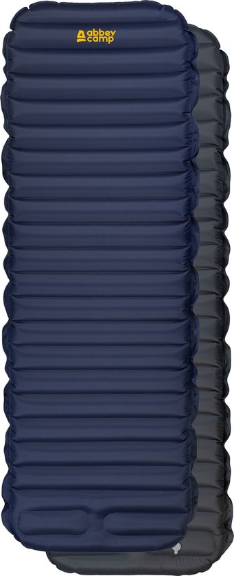 Abbey Camp Opblaasbare Slaapmaat - 195 x 70 x 9 cm - Blauw/Grijs van Abbey Camp