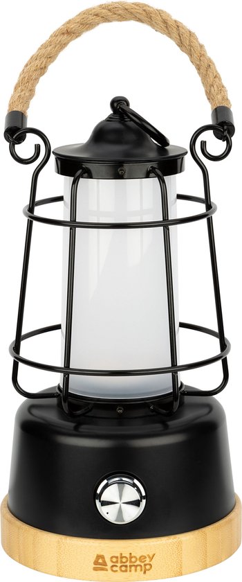 Abbey Camp Retro Oplaadbare LED Lantaarn - MALMÖ-235 - Zwart van Abbey Camp