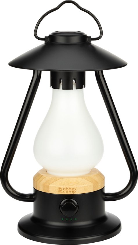 Abbey Camp Retro oplaadbare LED Lantaarn - OSLO-279 - Zwart van Abbey Camp