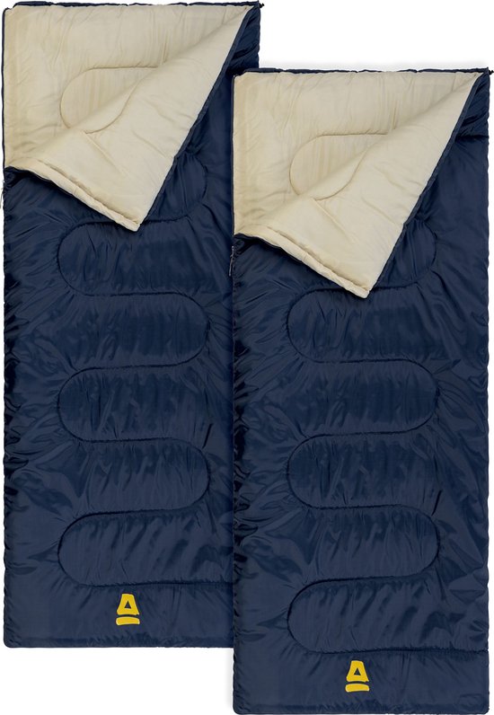 Abbey Camp Slaapzak - 2-pack - Dekenmodel - Blauw - 210 x 85 cm van Abbey