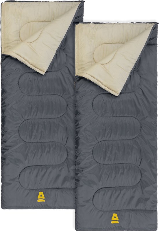 Abbey Camp Slaapzak - 2-pack - Dekenmodel - Grijs - 210 x 85 cm van Abbey Camp