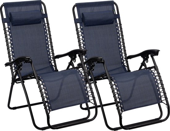 Abbey Campingstoel - Chaise Longue IV - Set van 2 - Marine van Abbey Camp