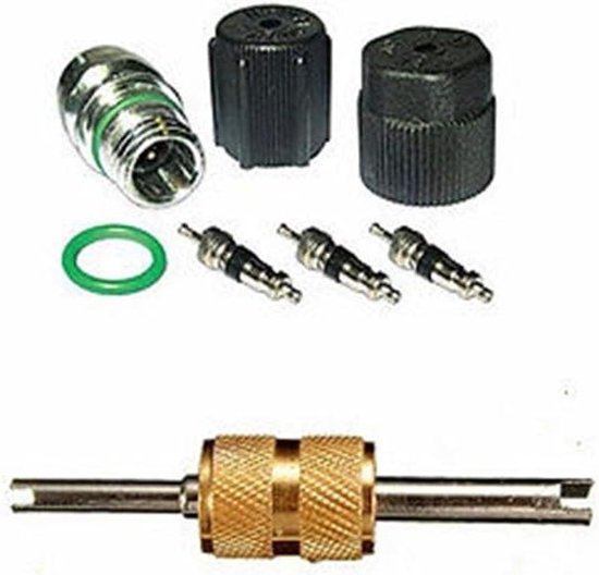 A/C Ventielkern Kit - Airco Reparatie Set - Voertuig Onderhoud - Universele Compatibiliteit - 8 Stuks - Afgebeeld