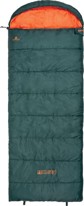 ACAMP EMERY Deken Slaapzak met capuchon 220 x 85 cm Donkergroen 1800 Gram PFC-Vrij van ACAMP