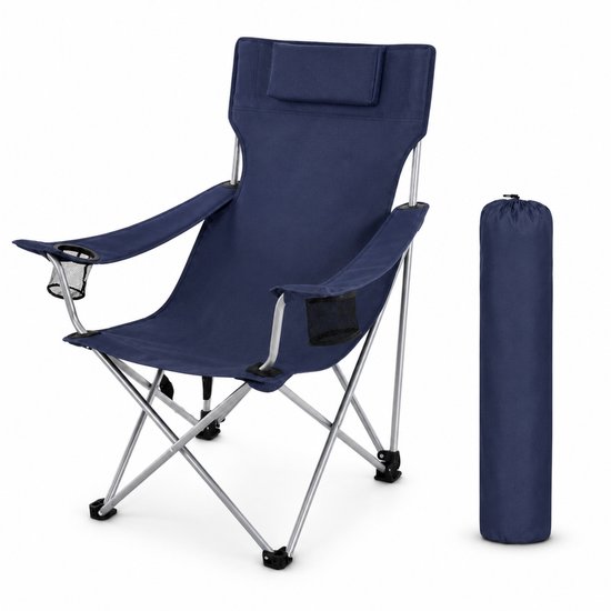 ACAZA Campingstoel - Strandstoel - PREMIUM - Draagvermogen 150 kg - Klapstoel - Kampeerstoel - Vouwstoel - Camping - Strandstoel Opvouwbaar - Visstoel - Klapstoelen - Festival Stoel - Blauw