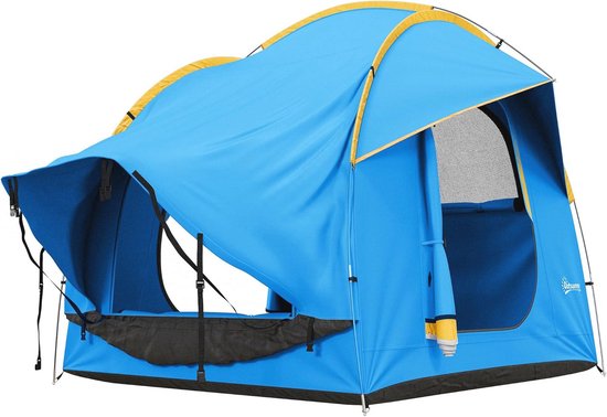Achtertent voor 6 Personen - Koepeltent met 3 Deuren en Ramen van Merkloos