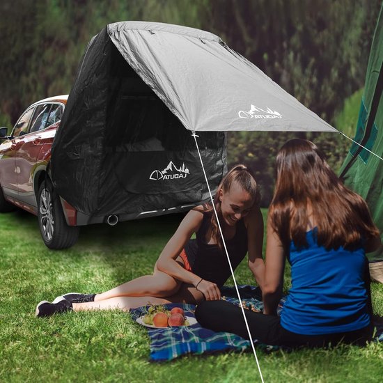 Achtertent voor de auto, autotent met B3 gaas, zonwering, waterdicht, autoluifeltent, achtertent voor verschillende SUV-modellen, camping, outdoor, SUV, strand van Merkloos
