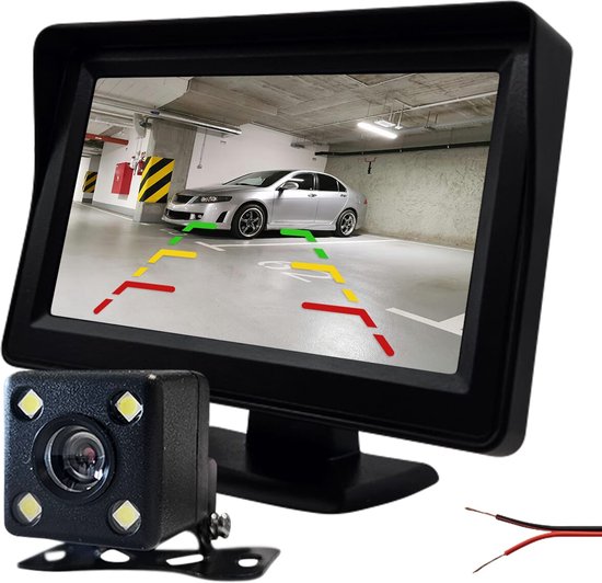 Achteruitrijcamera 12V met Parkeerhulp - 4.3 inch HD Ready - 5 meter aansluitkabel - Complete set van Smartwares