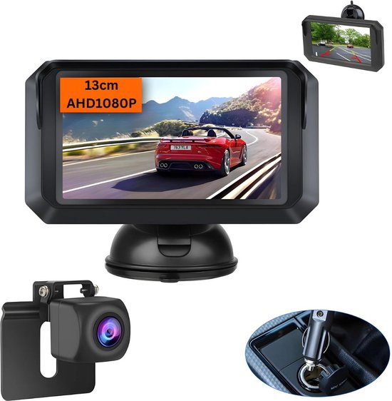 Achteruitrijcamera - Parkeersensoren Draadloos - Parkeersensoren Draadloos - Achteruitrijcamera voor Auto / Camper / Vrachtwagen en Bus - Multifunctionele Stand - 13cm - Met Nachtvisie - 1080P van Merkloos