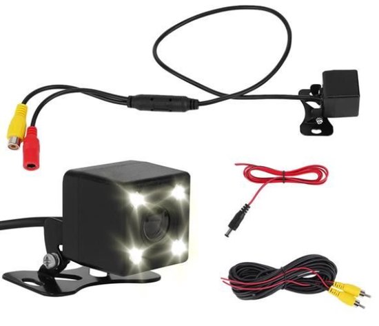 Achteruitrijcamera Universeel - Nachtzicht - Parkeercamera - met 4 LEDS van Merkloos