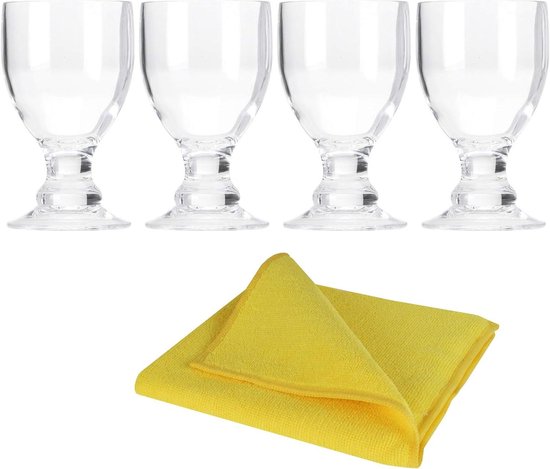 Acryl drinkglazen set - Kunststof glazen - Buiten gebruik - Nagenoeg onbreekbaar - 410 ml - Helder