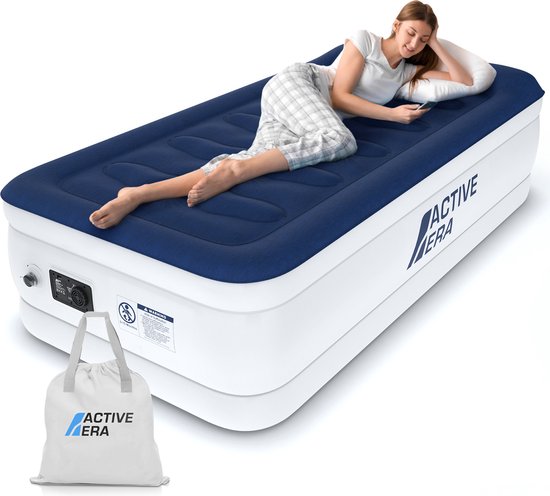 Active Era Luxe 1 Persoons Luchtbed - Extra Hoog - Ingebouwde Elektrische Pomp en Geïntegeerd Kussen - 191cm x 101cm x 53cm van Active Era