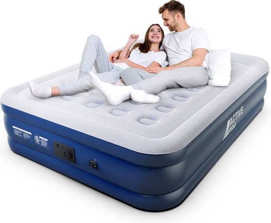Active Era Premium 2 Persoons Luchtbed – Hoog – Ingebouwde Elektrische Pomp en Geïntegeerd Kussen – 203cm x 152cm x 48cm van Active Era