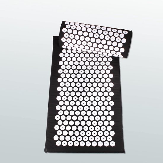 Acupressuurmat 85631, rugmassage en ontspanning, pijnverlichting, natuurlijke oplossing voor stress en spierspanning, incl. kussen van Merkloos